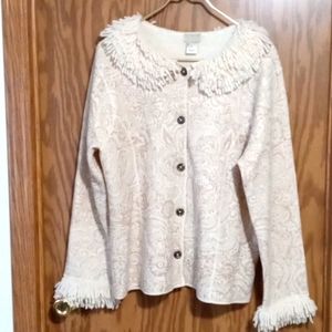 Wool, crochet, fringe, sweater